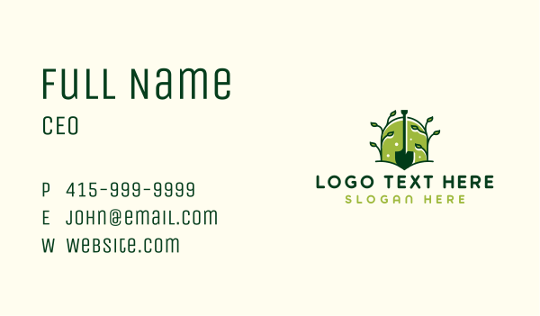 Plant Shovel Landscaping Business Card Design Image Preview