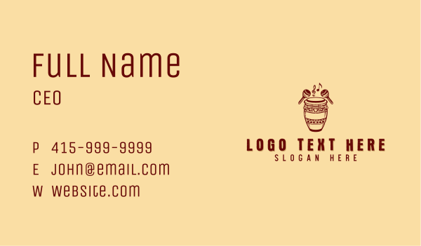 African Musical Drum Business Card Design Image Preview