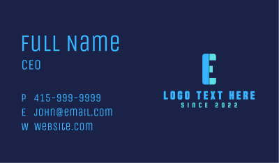 Electronics Letter E Business Card Image Preview