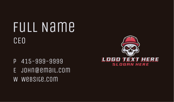 Skull Punk Gaming Business Card Design Image Preview