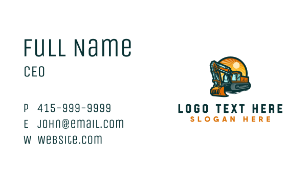 Excavation Engineering Machine Business Card Design Image Preview
