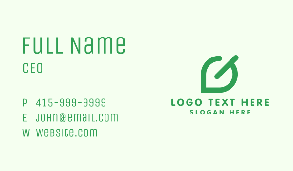 Green Leaf Letter G Business Card Design Image Preview