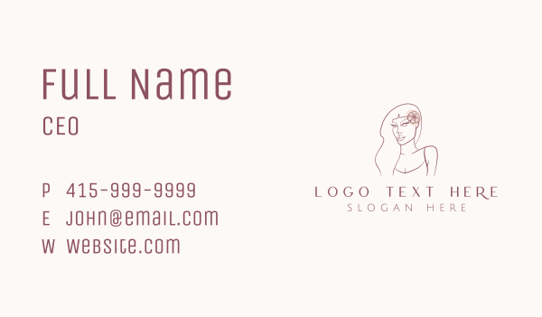 Flower Woman Stylist Business Card Design Image Preview