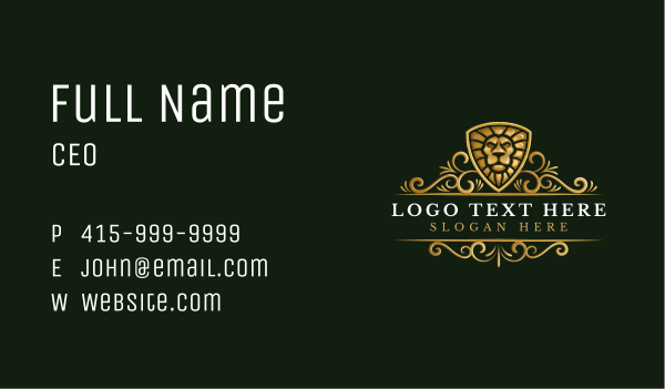 Premium Lion Shield Business Card Design Image Preview