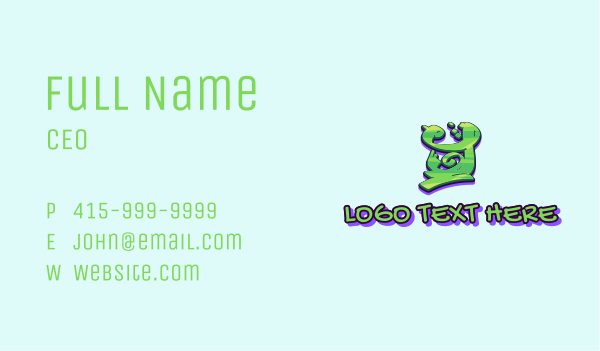 Green Graffiti Art Letter Y Business Card Design Image Preview