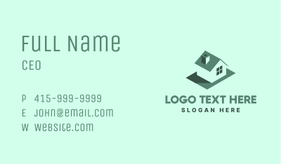 Green Real Estate House Business Card Image Preview