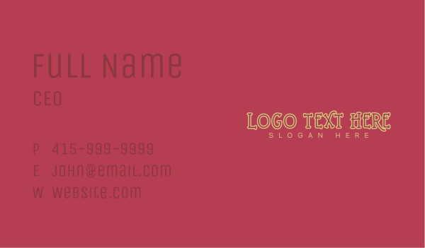 Fun Business Wordmark Business Card Design Image Preview