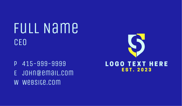 Gaming Shield Letter S Business Card Design Image Preview