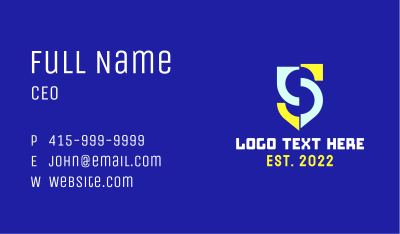 Gaming Shield Letter S Business Card
