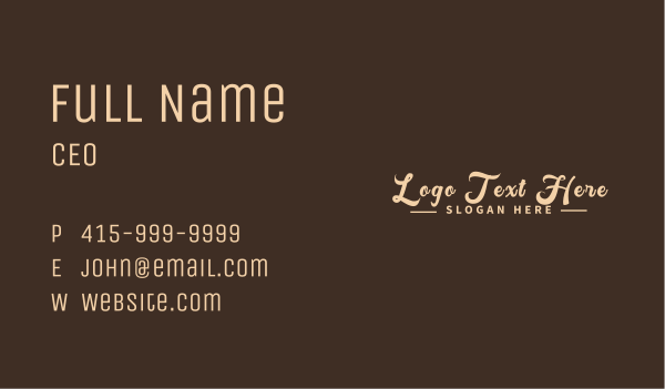 Script Brand Wordmark Business Card Design Image Preview