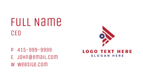 Triangle Star USA Business Card Design Image Preview