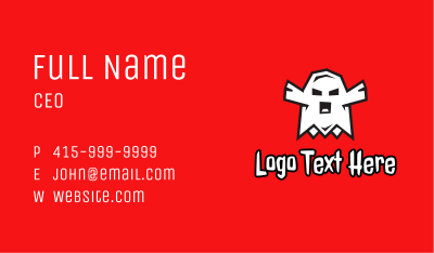Scary White Ghost  Business Card