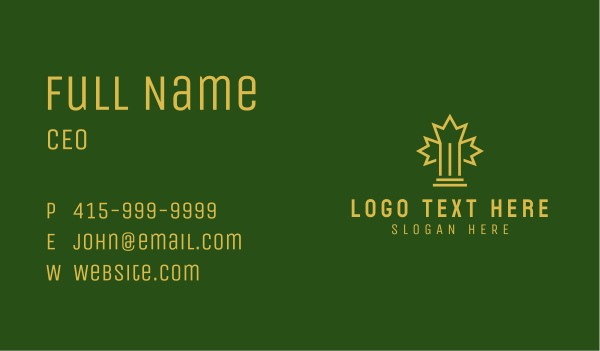 Maple Leaf Pillar  Business Card Design Image Preview