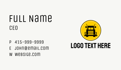 Trailer Truck Transportation  Business Card Image Preview