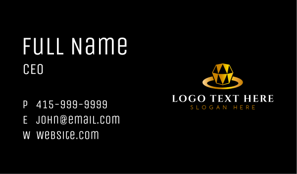 Gold Diamond Ring Business Card Design Image Preview