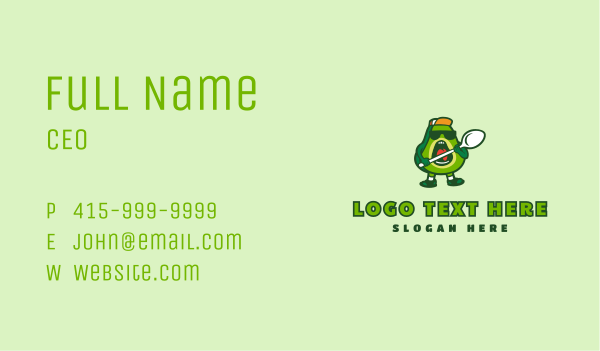 Cool Avocado Spoon  Business Card Design Image Preview