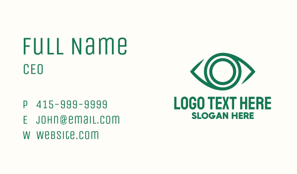 Green Eye Lens Business Card Design Image Preview