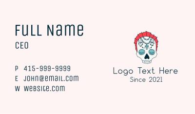 Religious Sugar Skull Business Card Image Preview