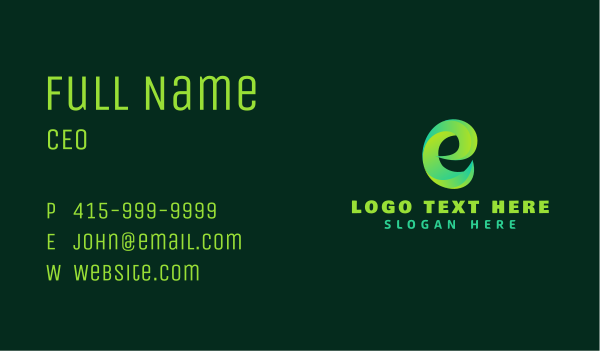 Gradient Generic Letter E Business Card Design Image Preview