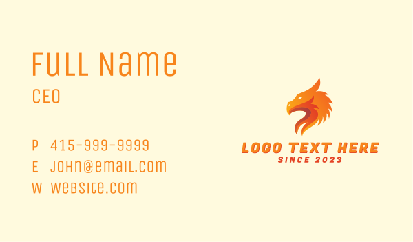 Orange Dragon Mascot  Business Card Design Image Preview