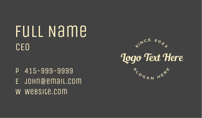 Classic Shop Script Wordmark Business Card Image Preview