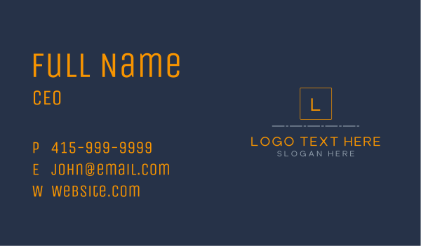 Thin Luxury Letter Business Card Design Image Preview