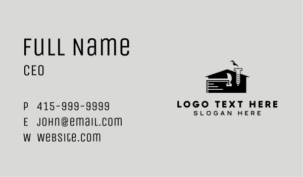 Hammer Construction Nail Tools Business Card Design Image Preview