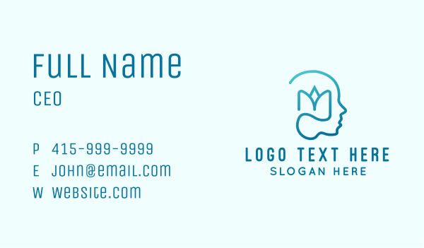 Floral Mind Mental Therapy  Business Card Design Image Preview