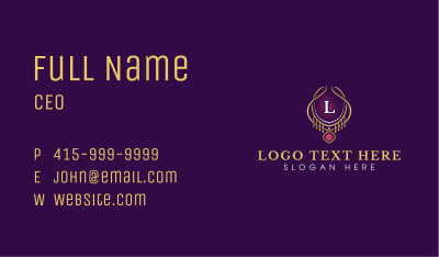 Luxury Necklace Jewelry Business Card Image Preview
