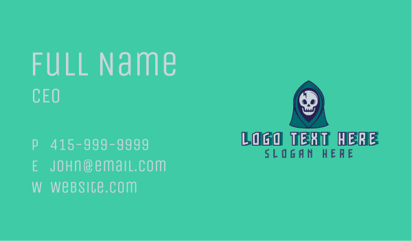 Scary Halloween Skull Business Card Design Image Preview