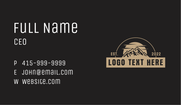 Mountain Peak Sunset Business Card Design Image Preview