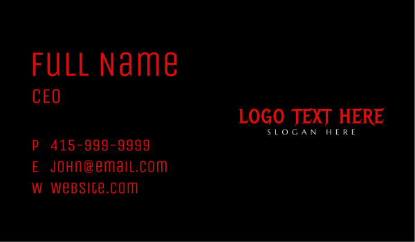 Tattoo Horror Wordmark  Business Card Design Image Preview