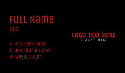 Tattoo Horror Wordmark  Business Card Image Preview