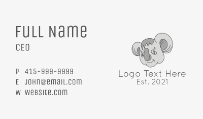 Koala Animal Mascot Business Card