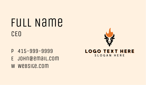 Cow Flame Barbecue Business Card Design Image Preview