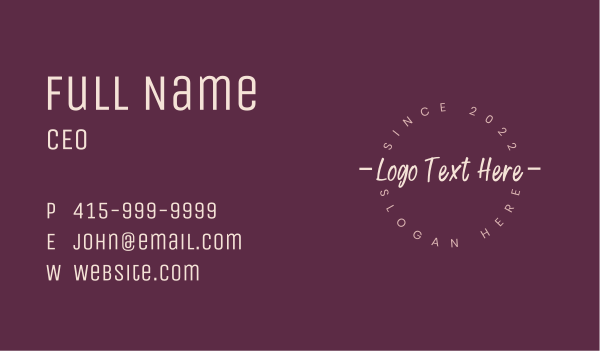 Circle Handwritten Business Business Card Design Image Preview