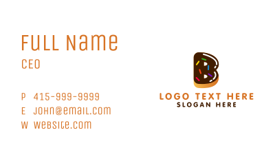 Donut Bakeshop Letter B Business Card Image Preview