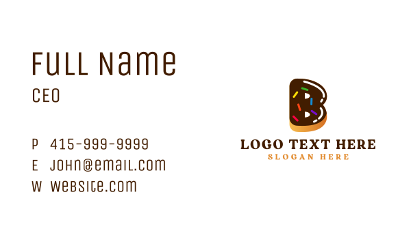 Donut Bakeshop Letter B Business Card Design Image Preview