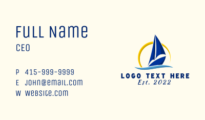 Travel Boat Sailing Business Card Image Preview