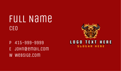 Flaming Bull Gaming Business Card Image Preview