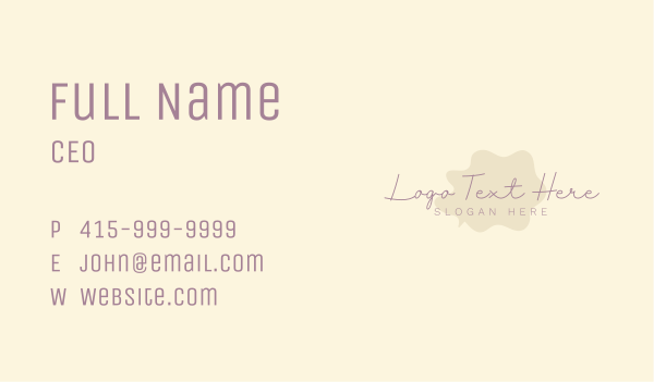 Beauty Minimalist Wordmark Business Card Design Image Preview