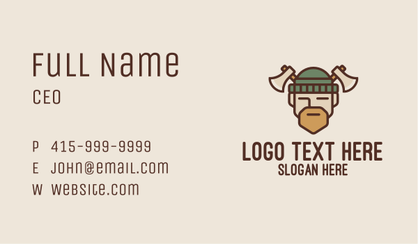 Lumberjack Axe Man  Business Card Design Image Preview
