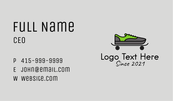 Skateboard Sneakers  Business Card Design Image Preview