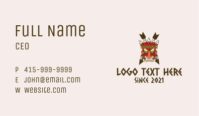 Ancient Tribal Mask  Business Card Image Preview