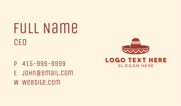 Traditional Mexican Hat Business Card Design Image Preview