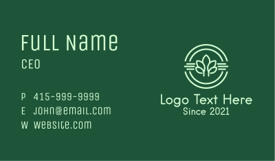 Organic Plant Badge  Business Card
