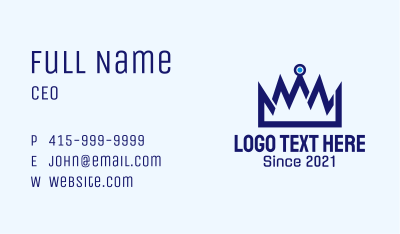 Blue Digital Crown  Business Card Image Preview