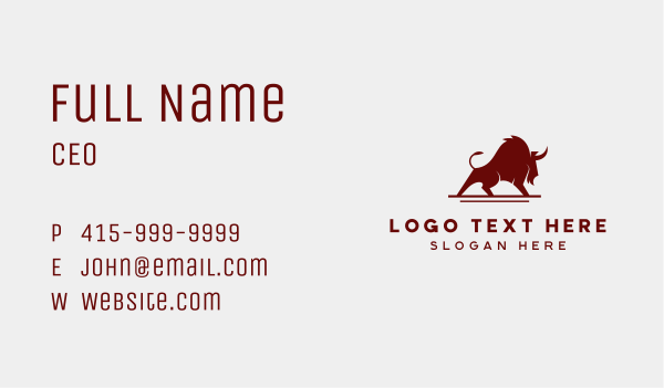 Native Wild Buffalo  Business Card Design Image Preview