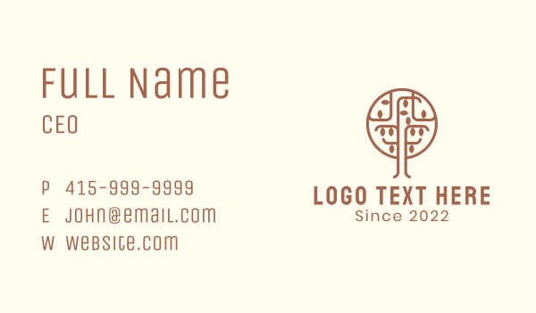 Brown Tree Farm Business Card Design Image Preview