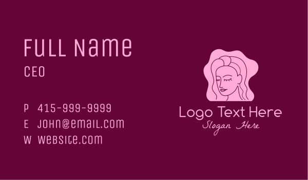 Woman Outline Hairstylist Business Card Design Image Preview